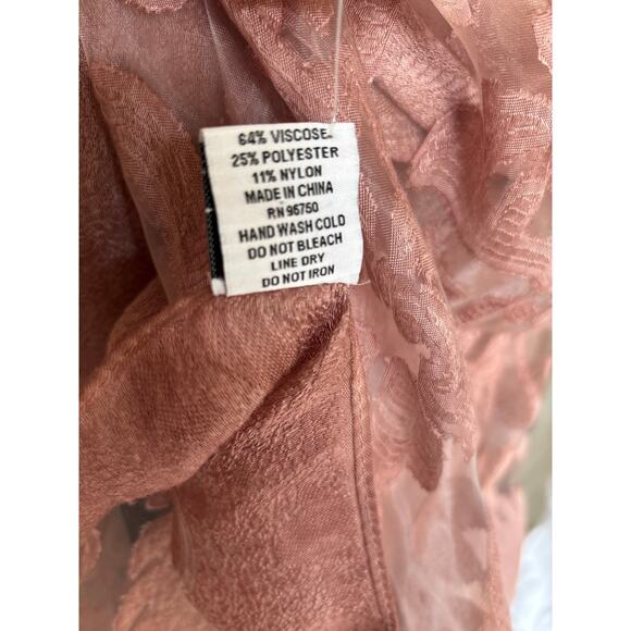 JESSICA MCCLINTOCK BURNOUT BROCADE SHEER DRESSY SHAWL - Picture 7 of 10